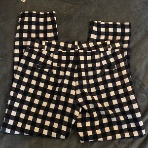 Navy blue and white checkered dress pants Banana Republic
